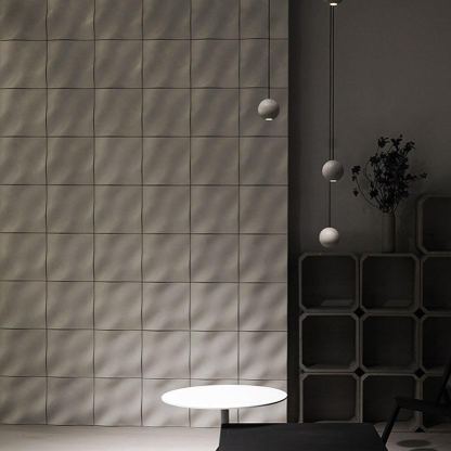 Hailie Minimalism Round Concrete Acrylic Pendant Light Living Room