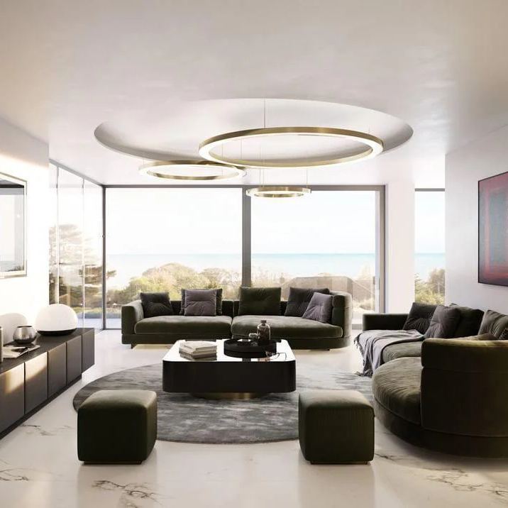 Arisha Modern Unusual Metal Acrylic Pendant Light Dining Room Living Room