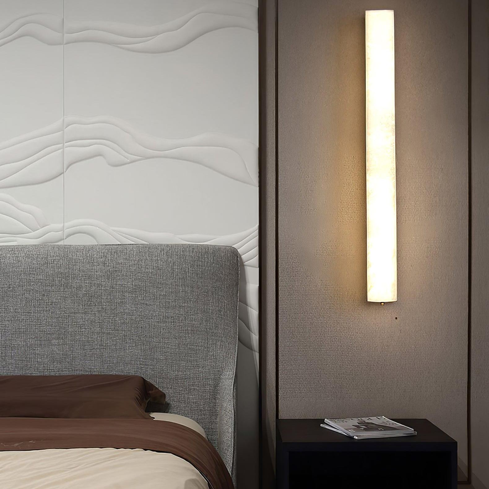 Byers Comfort Square Brass Alabaster Wall Light Living Room Bedroom