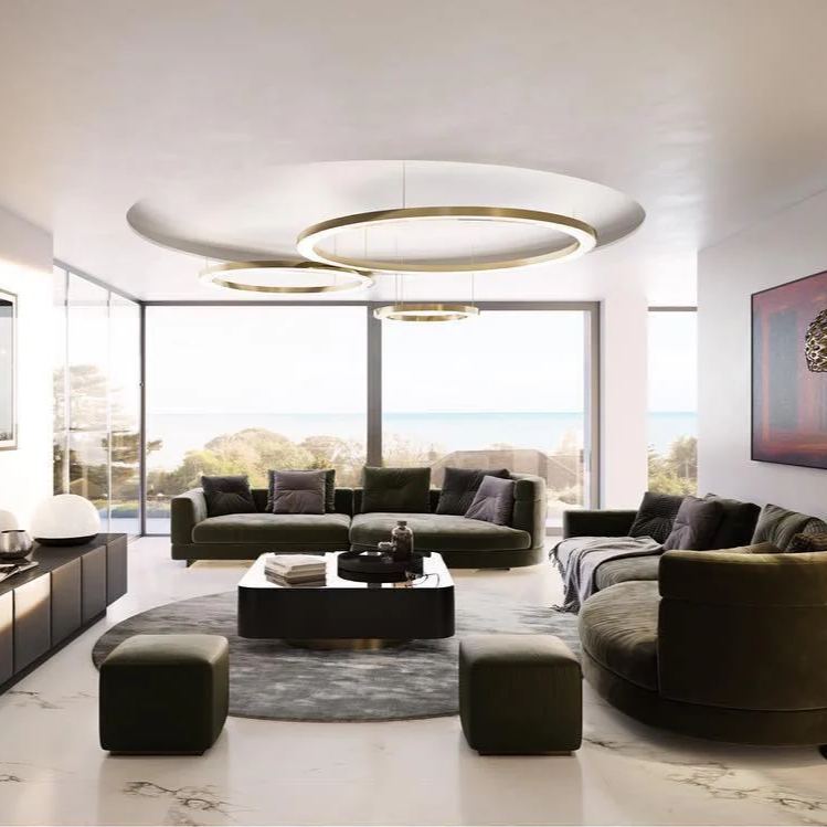 Arisha Modern Unusual Metal Acrylic Pendant Light Dining Room Living Room