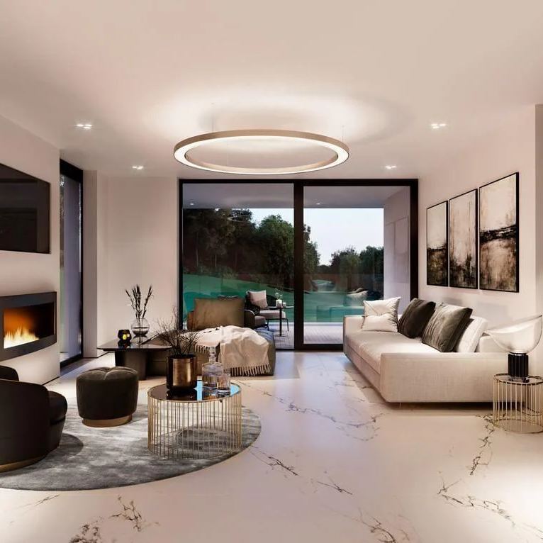 Arisha Gold Ring Contemporary Pendant Light Dining Room Living Room