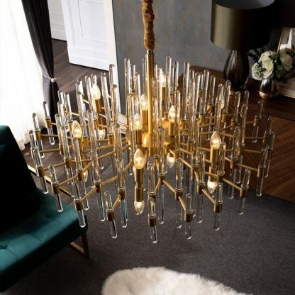 Marilyn Vintage Luxury Antique Brass Chandelier Living Room