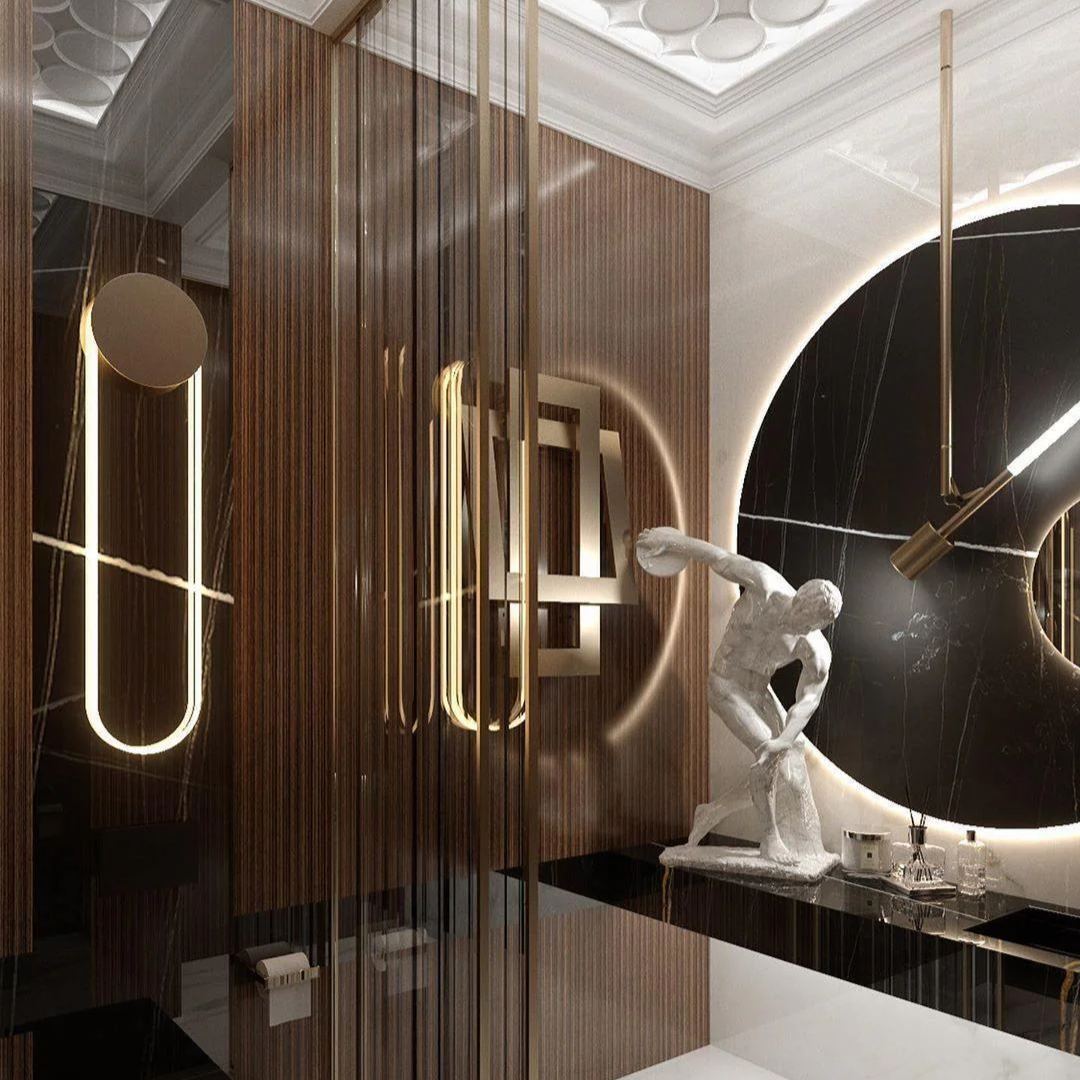 Edge Contemporary Metal Acrylic Wall Lamp Bathroom Bedroom