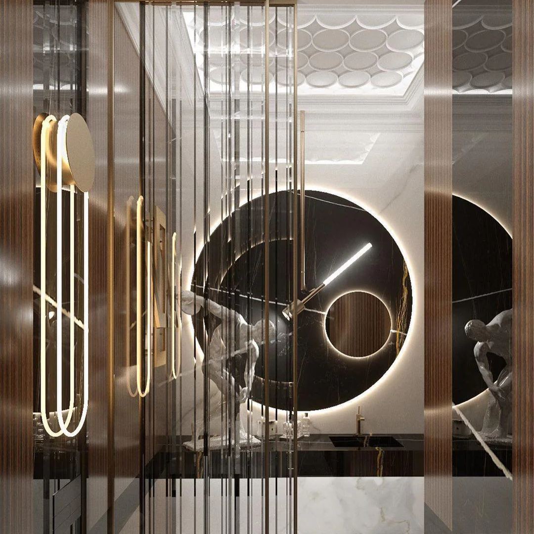 Edge Contemporary Metal Acrylic Wall Lamp Bathroom Bedroom