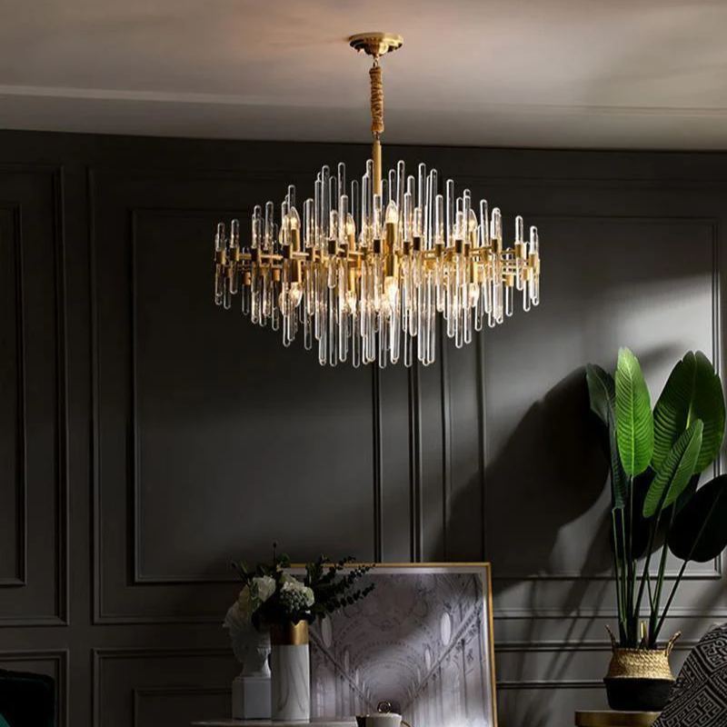 Marilyn Vintage Luxury Antique Brass Chandelier Living Room