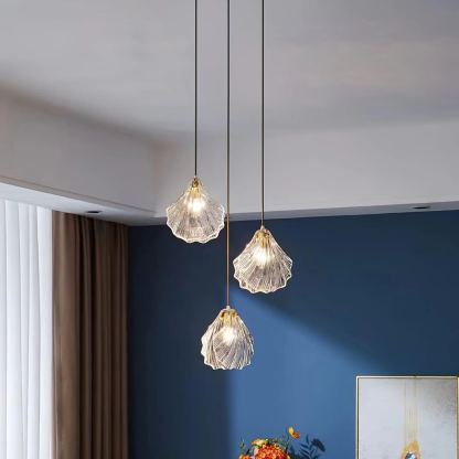 Hailie Antique Unusual Brass Glass Metal Pendant Light Dining Room Bedroom
