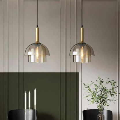 Hailie Modern Contemporary Metal Glass Pendant Light Kitchen Dining Room