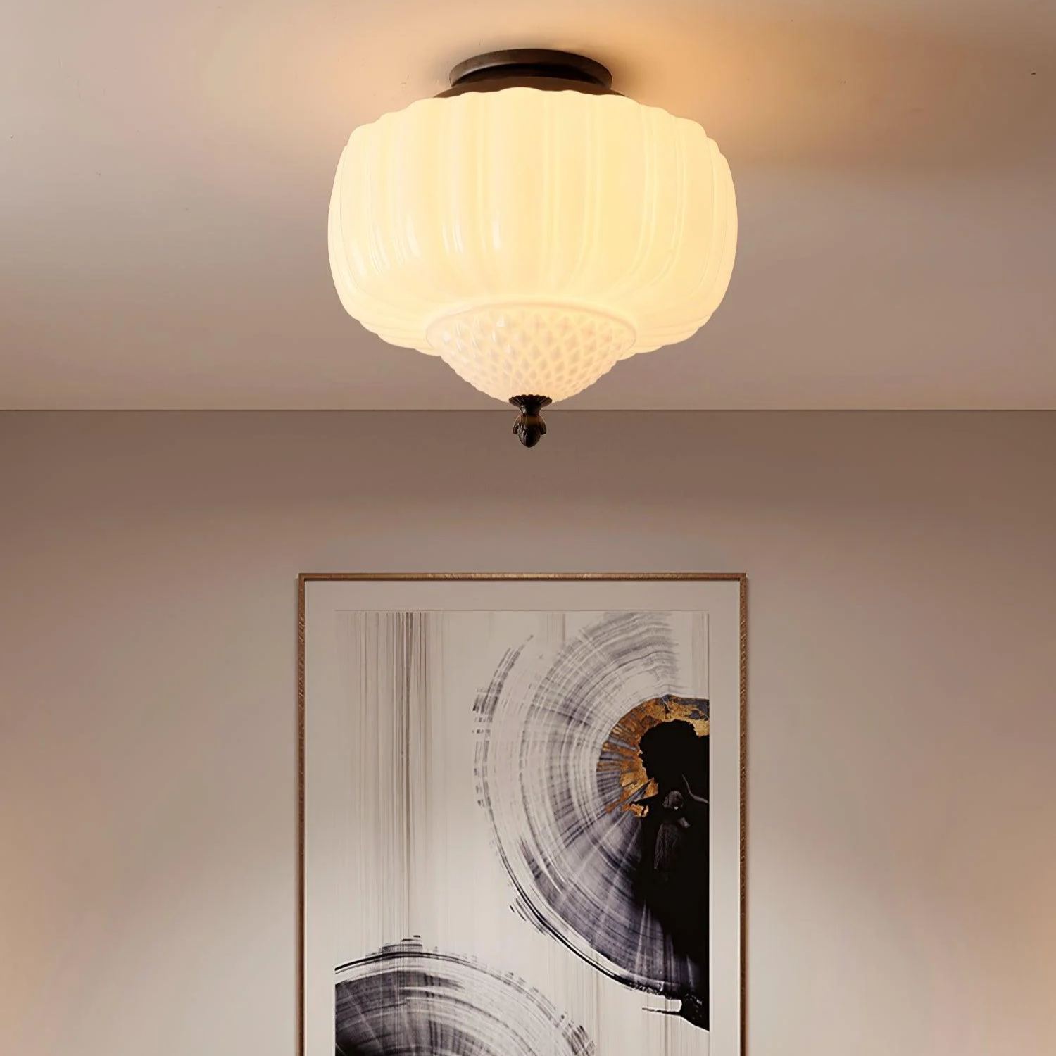 Quinn Vintage Metal Glass Ceiling Light Living Room Bedroom