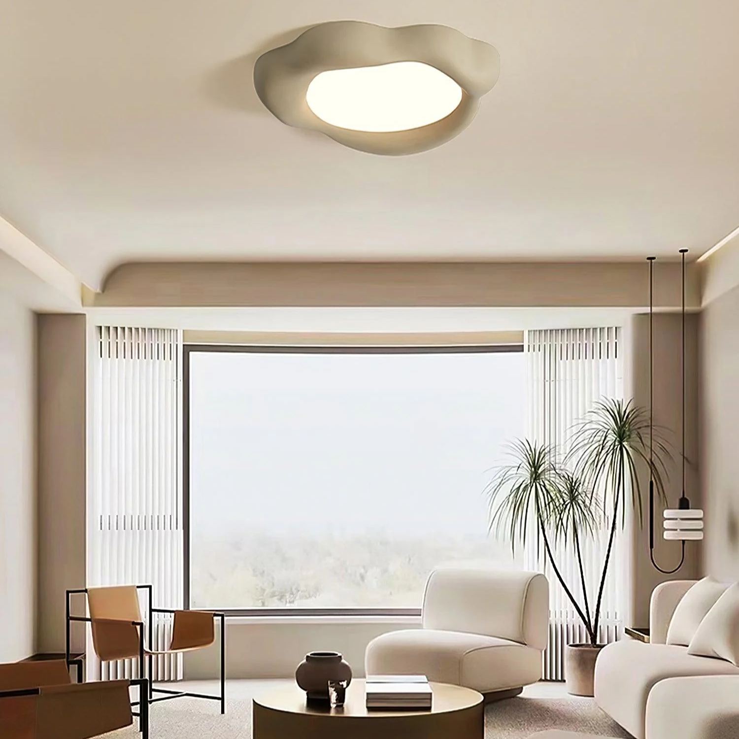 Quinn Modern Round Resin Acrylic Ceiling Light Living Room Dining Room