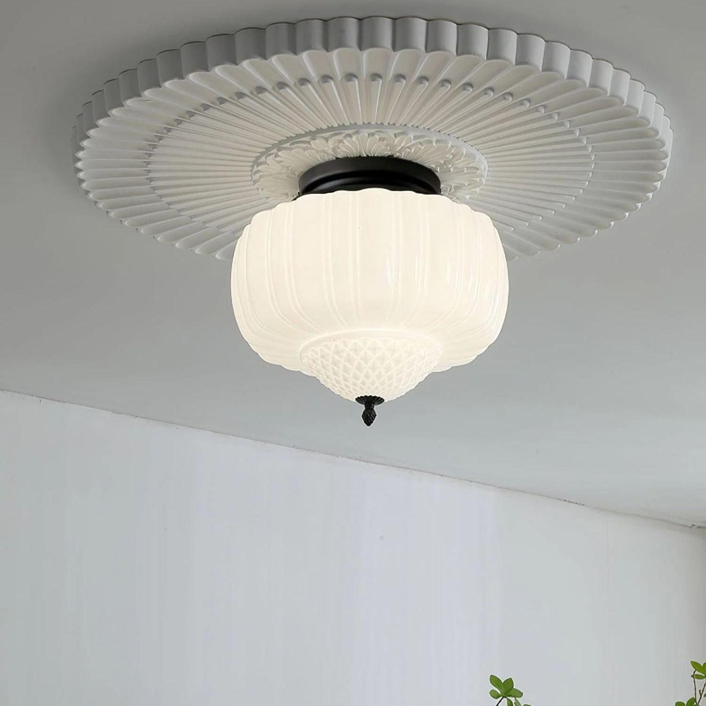 Quinn Vintage Metal Glass Ceiling Light Living Room Bedroom