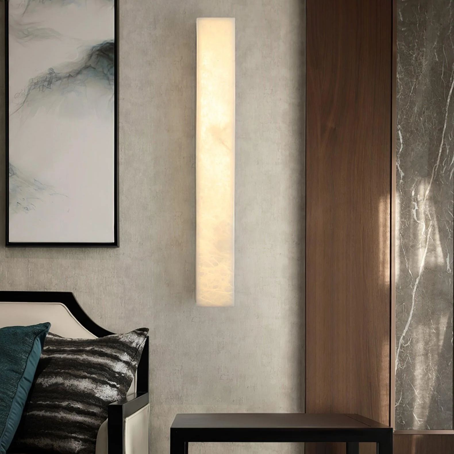 Byers Comfort Square Brass Alabaster Wall Light Living Room Bedroom