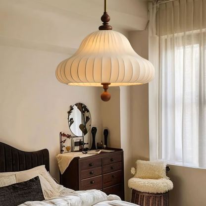 Ozawa Modern Bloom Fabric Wood Pendant Light Kitchen Bedroom