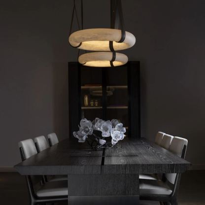 Hailie Vintage Unusual Resin Leather Pendant Light Living Dining Room