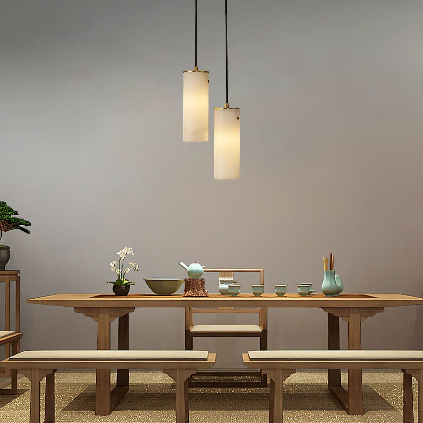 Ozawa Modern Vertical Pendant Light Metal Indoor