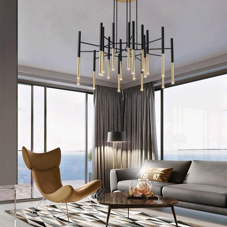 Marilyn Modern Tubular Metal Chandelier Living Room Hallway Bedroom