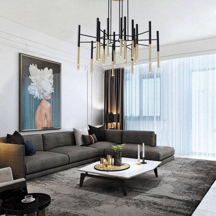 Marilyn Modern Tubular Metal Chandelier Living Room Hallway Bedroom