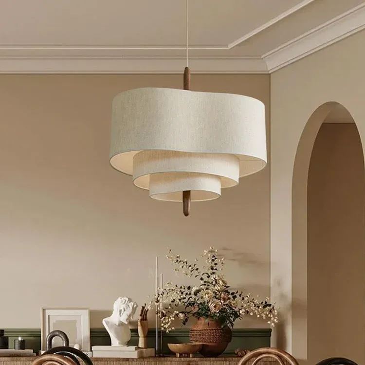 Renée Modern Pebble Fabric Pendant Light Bedroom Dining Room