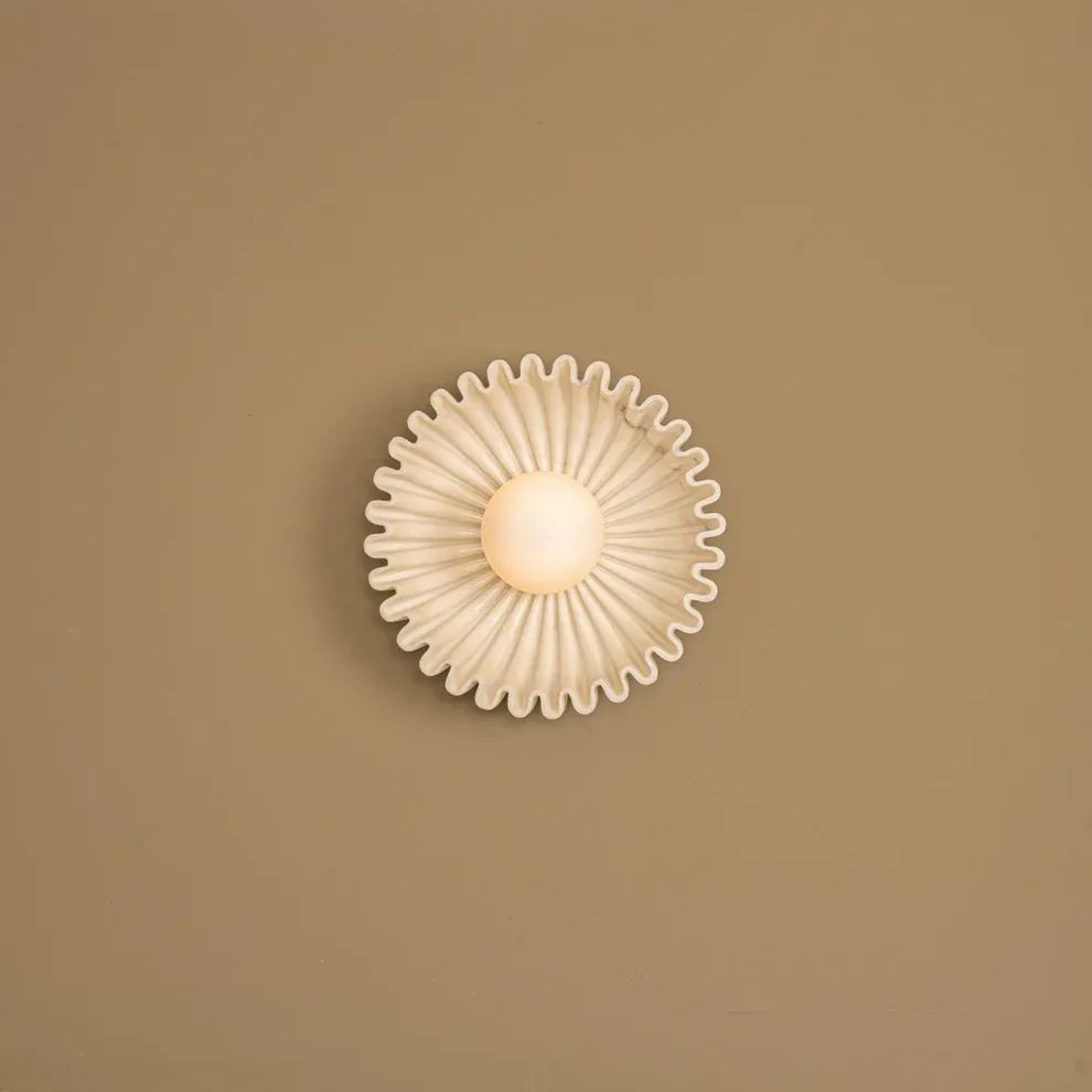 Elif Unusual Round Marble Glass Wall Lamp Indoor