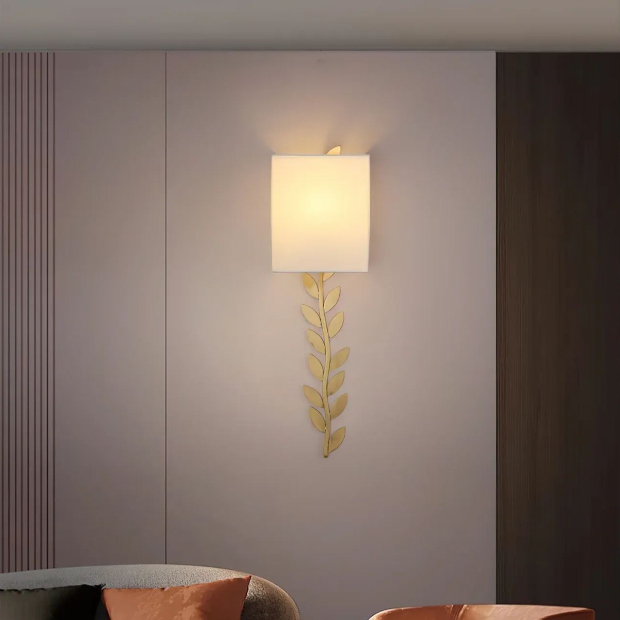 Valentina Modern Minimalism  Wall Lamp Metal Fabric Bedroom  Dining Room