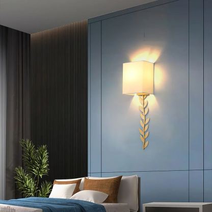 Valentina Modern Minimalism  Wall Lamp Metal Fabric Bedroom  Dining Room