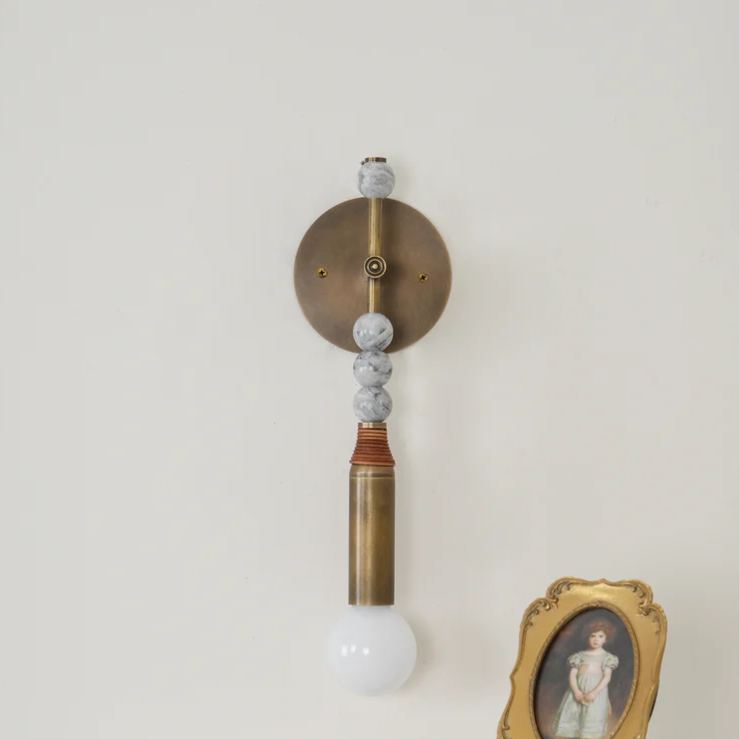 Alessio Vintage Unusual Marble Wall Light Fixture Bedroom Hallway
