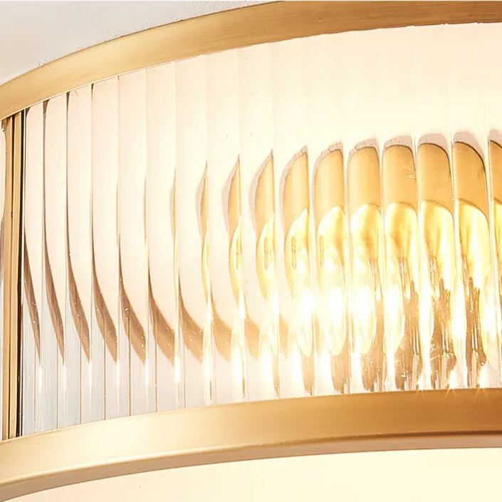 Alessio Modern Round Metal Glass Ceiling Lamp Dining Room Bedroom