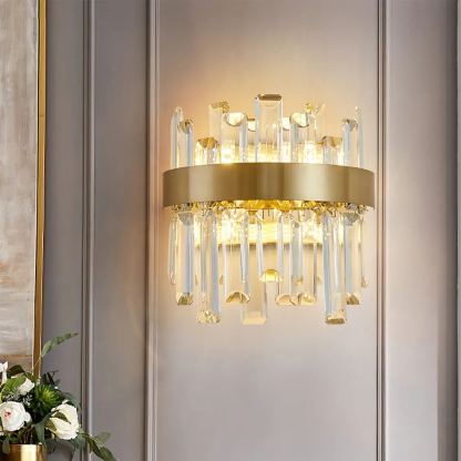 Herbert Classical Urban Crystal  Metal Wall Lamp Bedroom  Dining Room