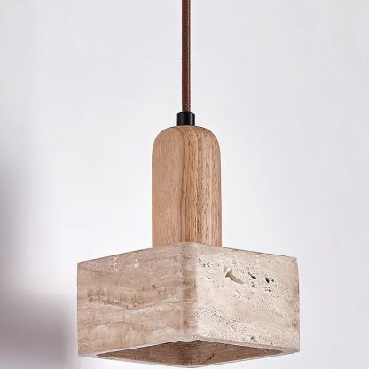 Zaid Minimalism Travertine Wood Pendant Lamp Bedroom Dining Room