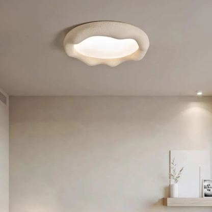 Quinn Modern Round Resin Glass Ceiling Light Bedroom Living Room