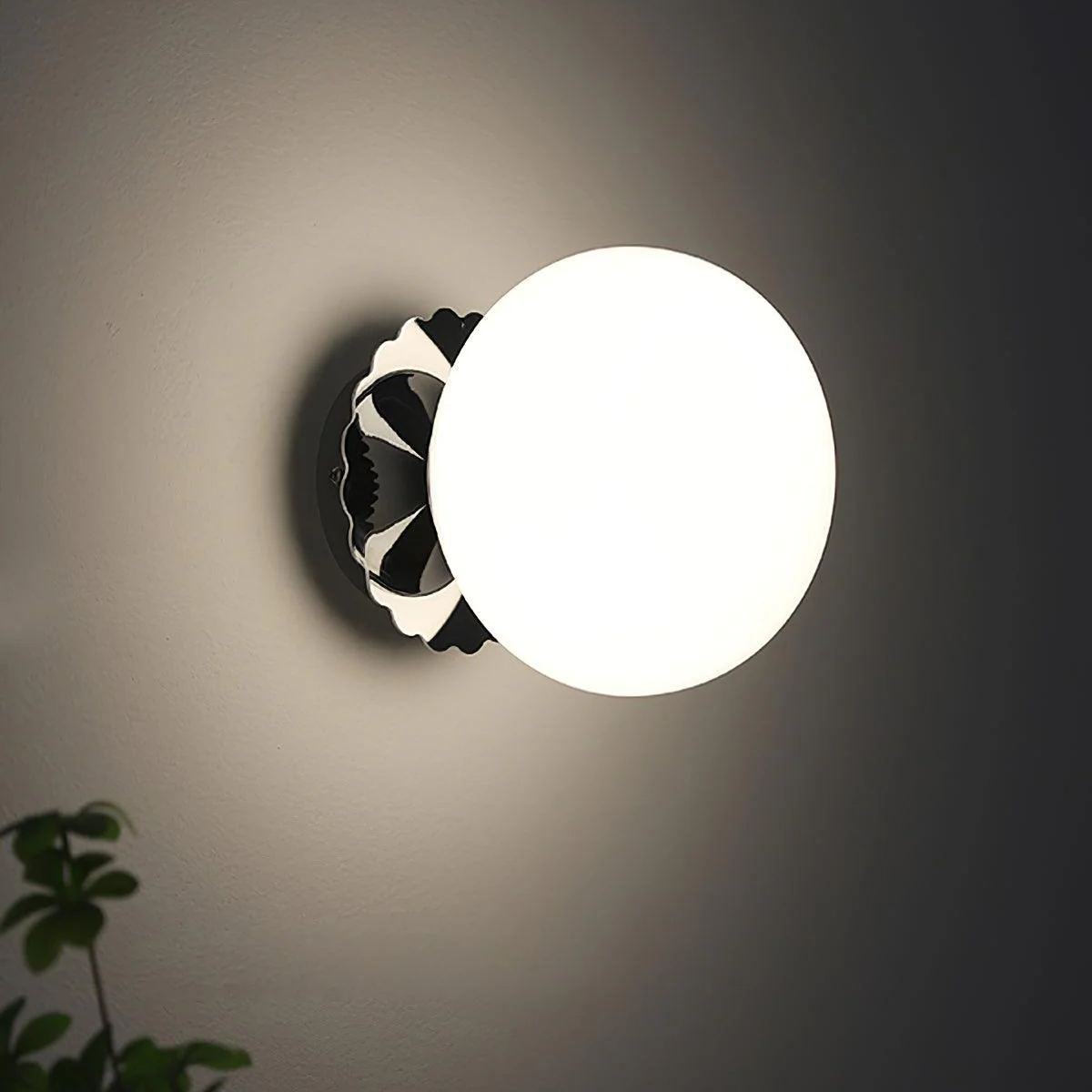 Elif Modern Marshmallow Round Glass Wall Light Shades Bedroom Hallway