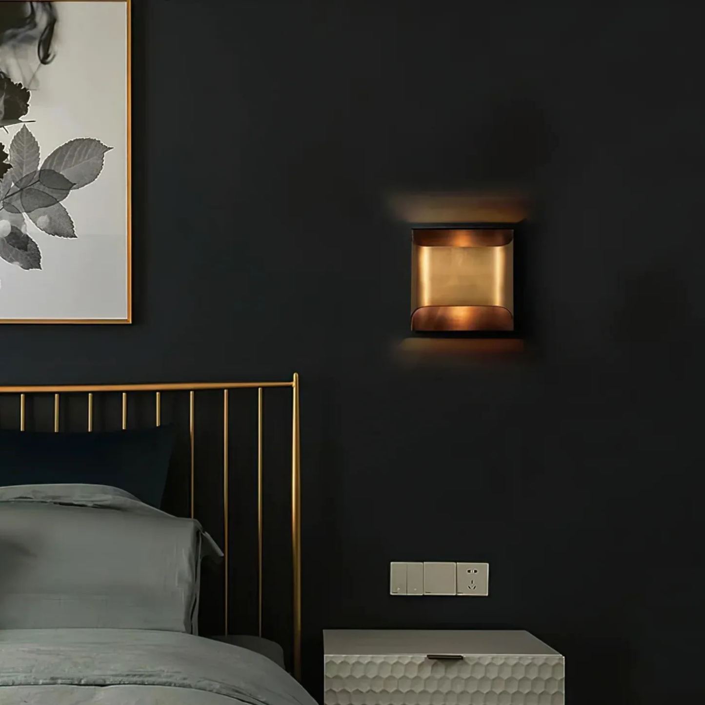 Orr Vintage Industrial Square Metal Wall Light Hallway Bathroom Bedroom