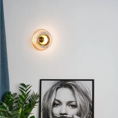 Hailie Modern Round Bowl Glass Wall Light Shades Bedroom Hallway
