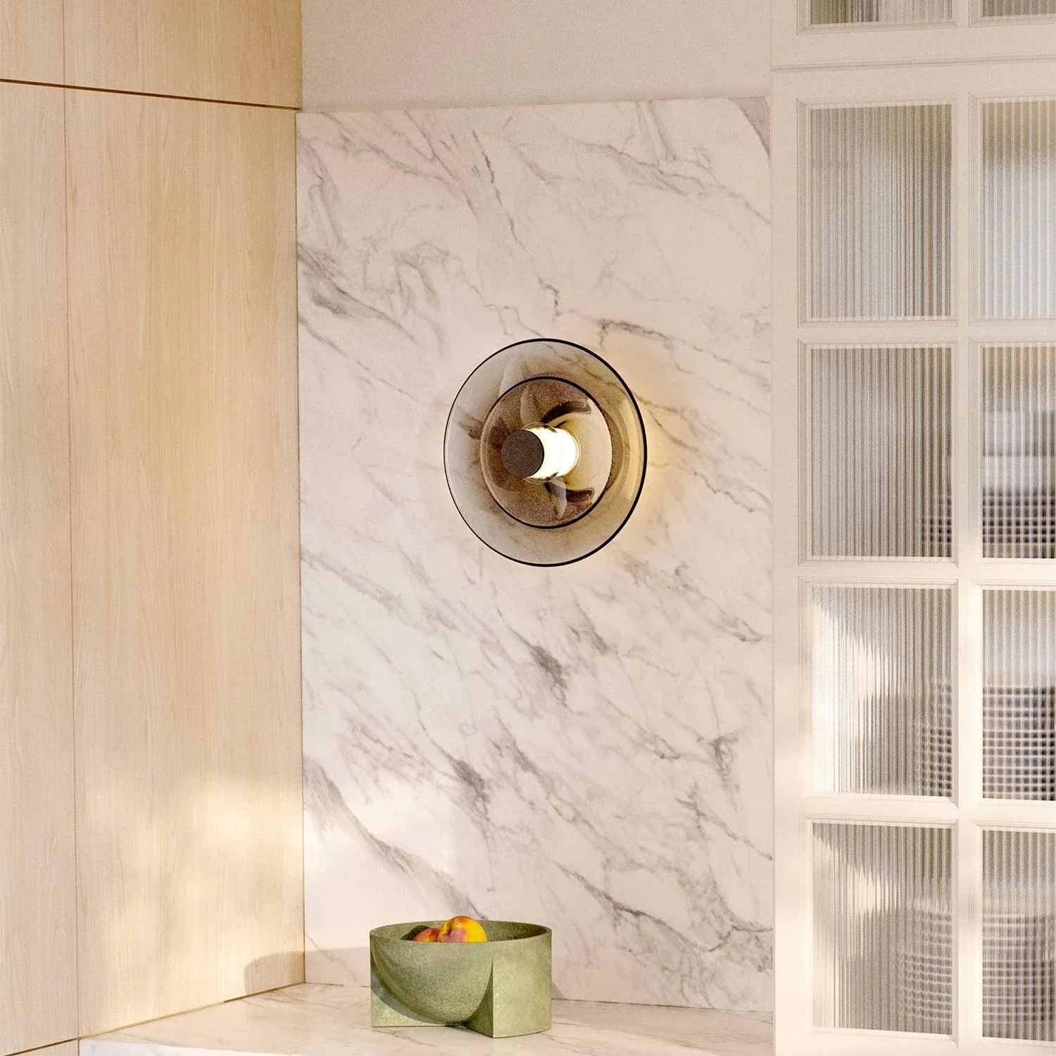 Hailie Vintage Round Glass Wall Light Shades Bedroom Hallway Kitchen
