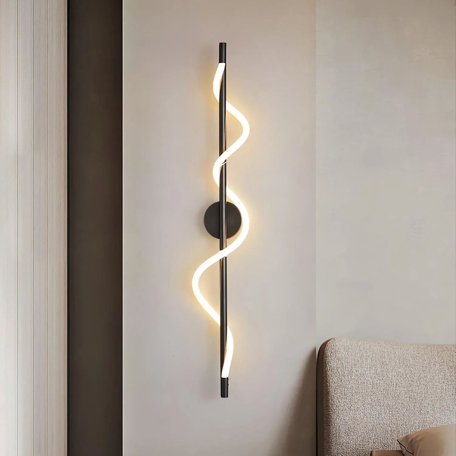 Valentina Modern Flexible Curve Metal Wall Light Living Room Bedroom