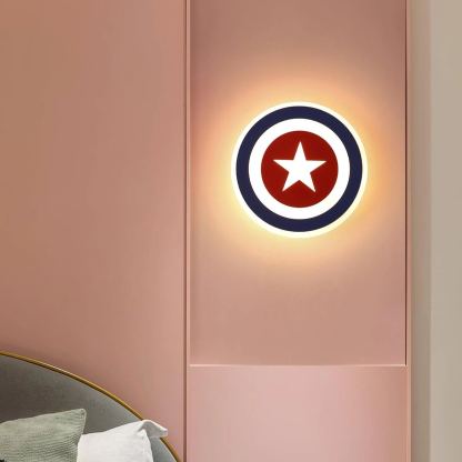 Edge Unusual Captain Red Blue Acrylic Metal Wall Lamp Dining Room Bedroom