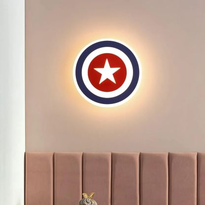 Edge Unusual Captain Red Blue Acrylic Metal Wall Lamp Dining Room Bedroom