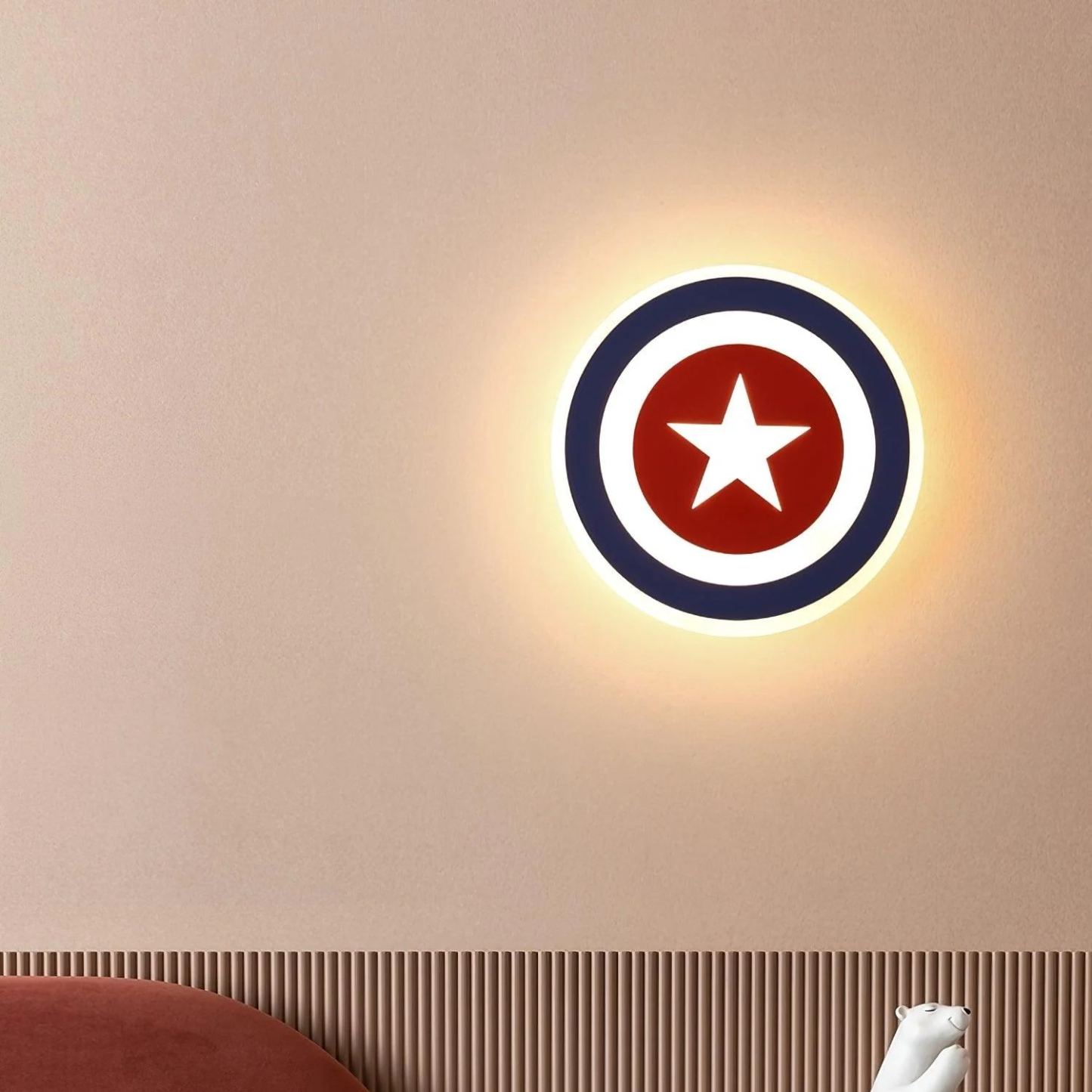 Edge Unusual Captain Red Blue Acrylic Metal Wall Lamp Dining Room Bedroom