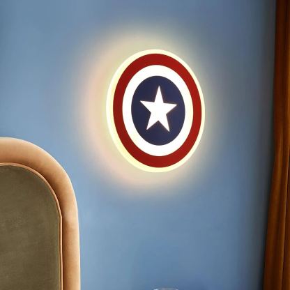 Edge Unusual Captain Red Blue Acrylic Metal Wall Lamp Dining Room Bedroom