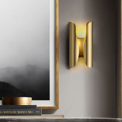 Orr Industrial Brass Metal Wall Lamp Dining Room Bedroom Living Room