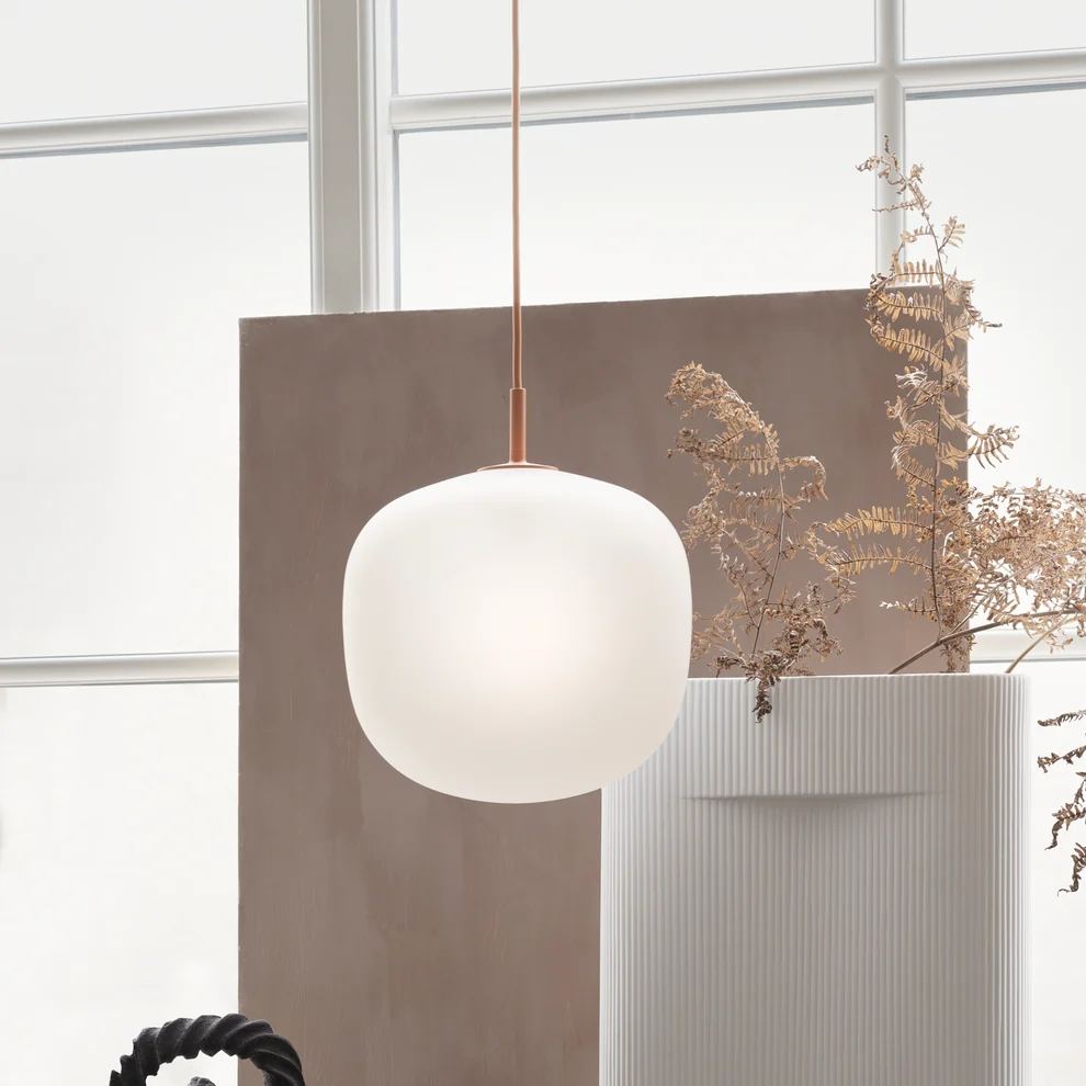 Hailie Modern Round Metal Glass Pendant Light Bedroom Dining Room