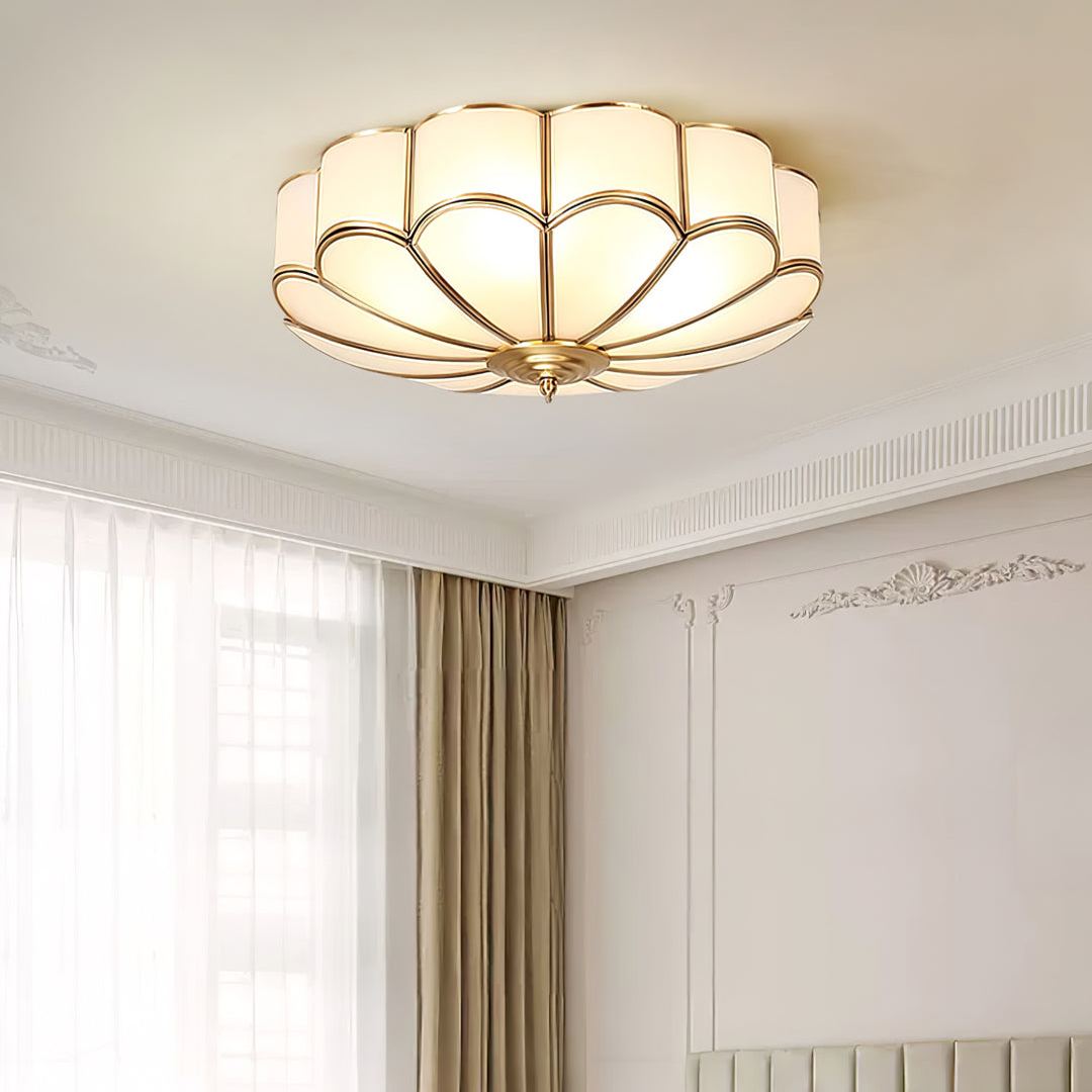 Alessio Modern Metal Glass Ceiling Lamp Bedroom Living Room