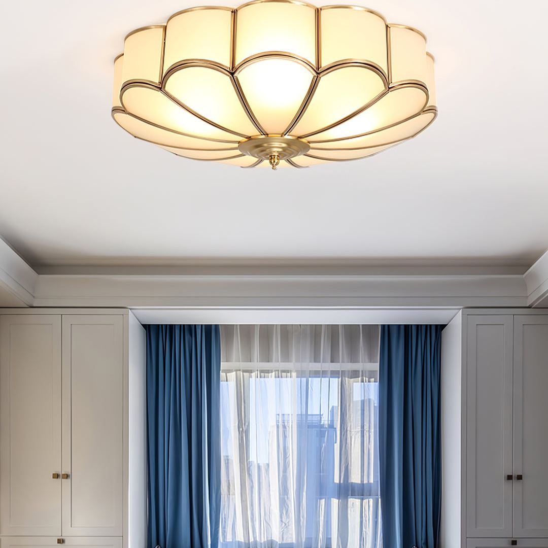 Alessio Modern Metal Glass Ceiling Lamp Bedroom Living Room