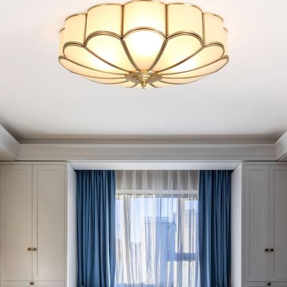 Alessio Modern Metal Glass Ceiling Lamp Bedroom Living Room