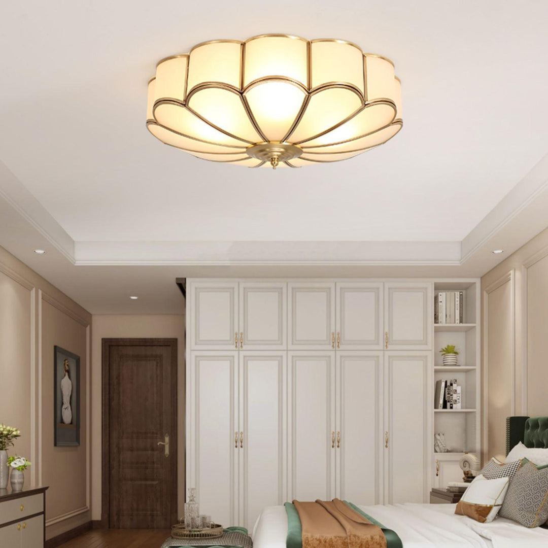 Alessio Modern Metal Glass Ceiling Lamp Bedroom Living Room