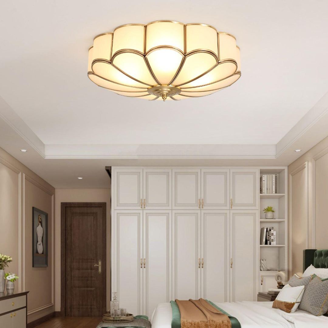 Alessio Modern Metal Glass Ceiling Lamp Bedroom Living Room