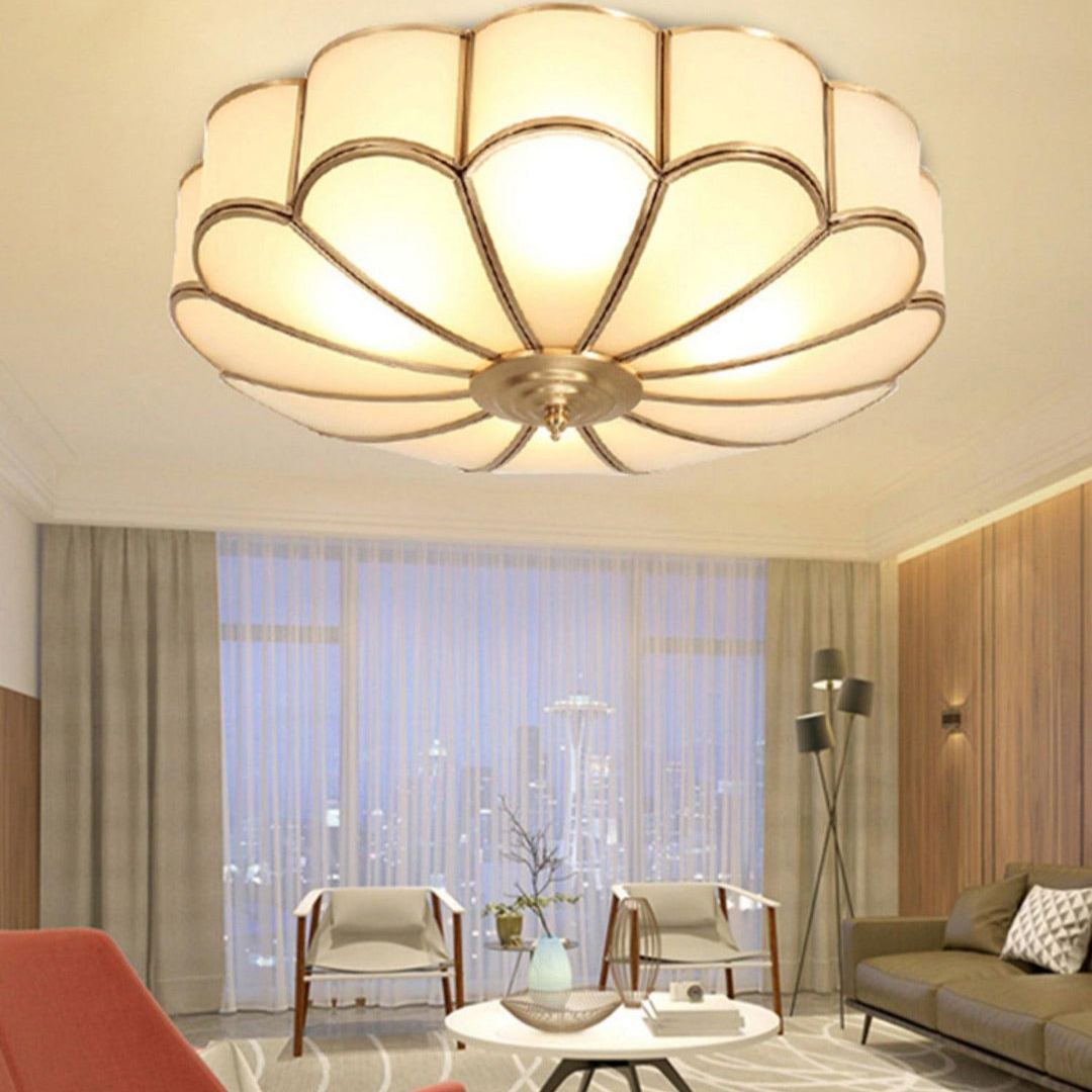 Alessio Modern Metal Glass Ceiling Lamp Bedroom Living Room