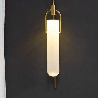 Alessio Minimalism Black Copper Plating Metal Glass Wall Lamp Bedroom Living Room