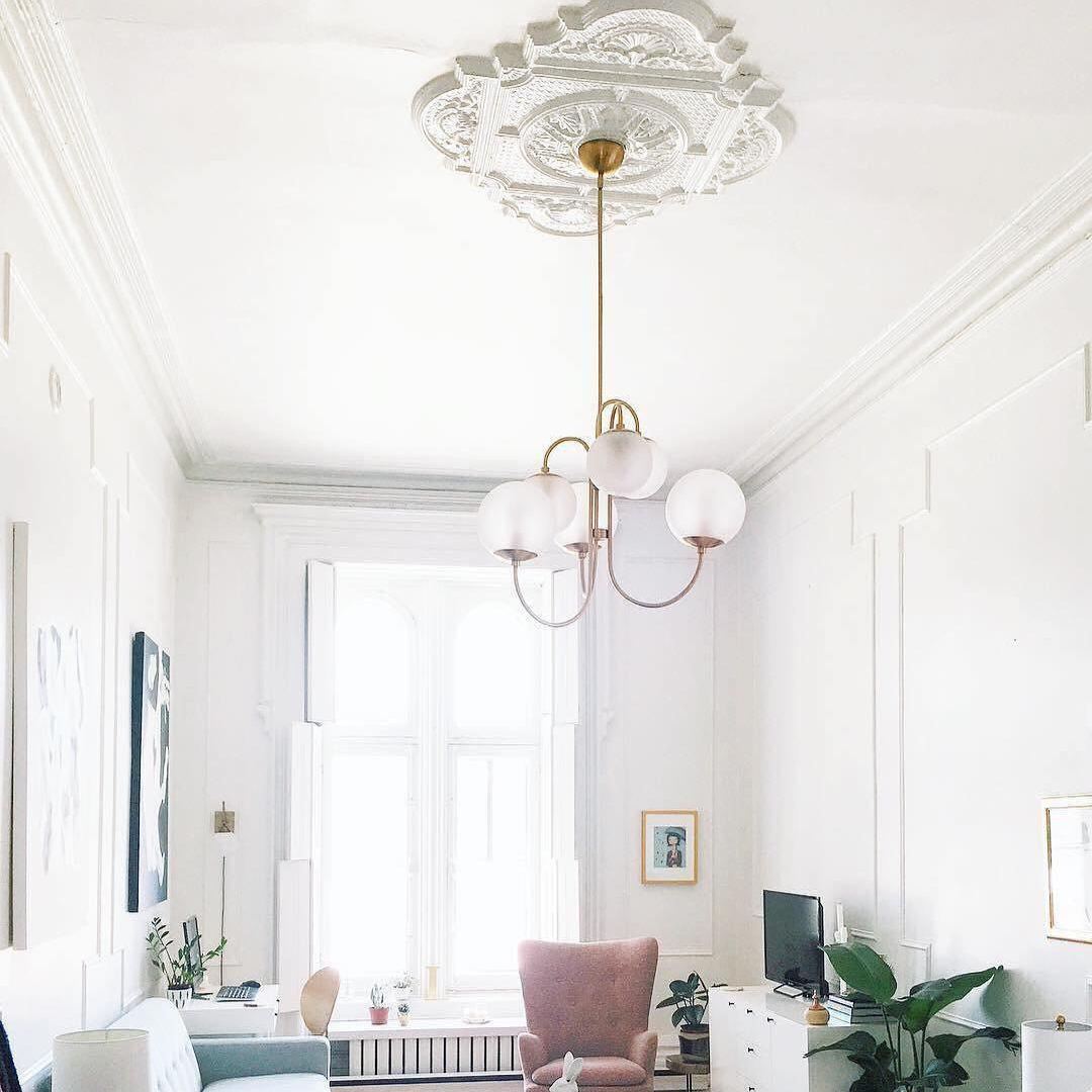 Alessio Vintage Metal Glass Gold Black Pendant Light Bedroom Living Room