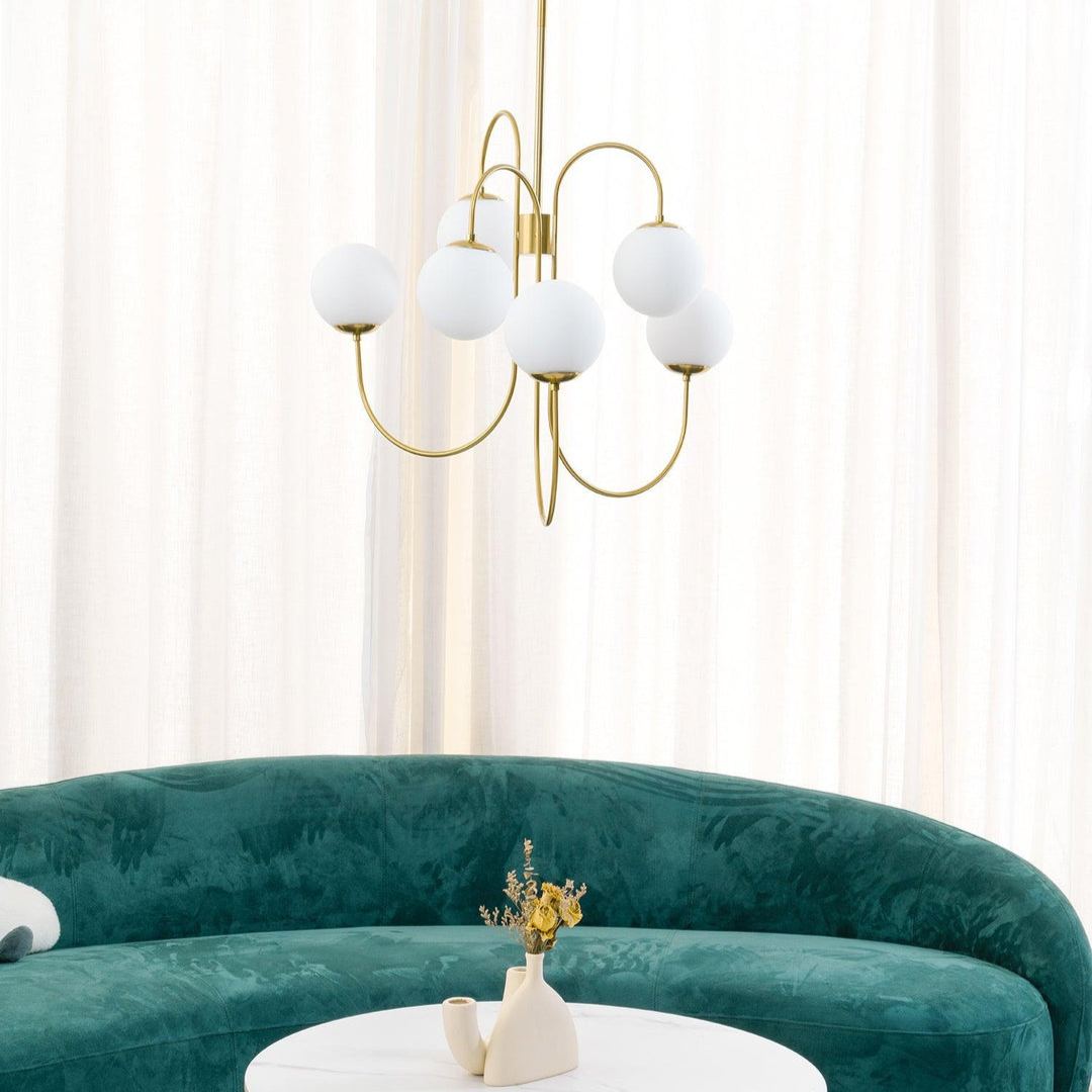 Alessio Vintage Metal Glass Gold Black Pendant Light Bedroom Living Room