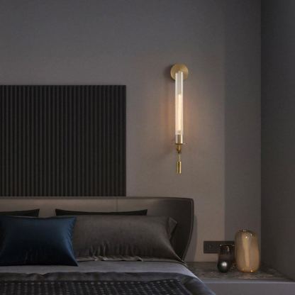 Alessio Minimalism Brass Metal Glass Wall Lamp Bedroom Living Room